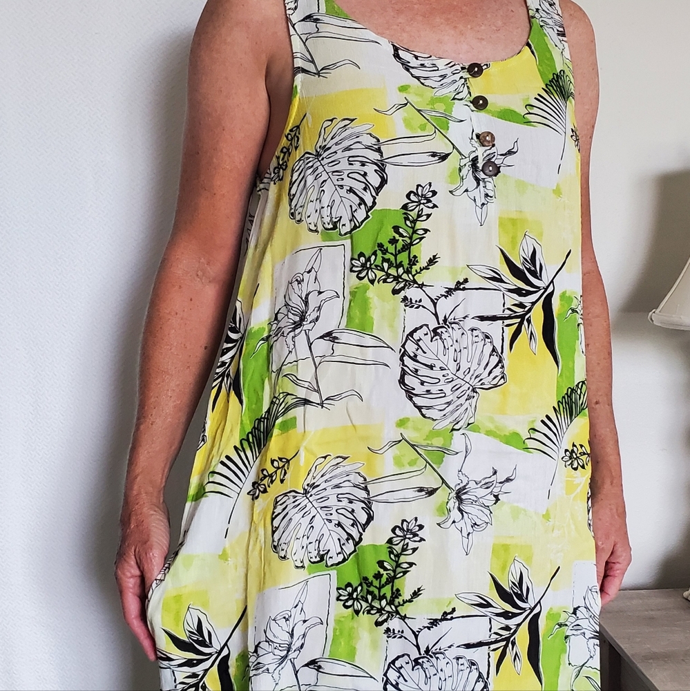 KAKTUS Dress Size M Summer Floral Tropical print. - Picture 3 of 14